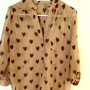 NWOT Tan Sheer Long Shirt